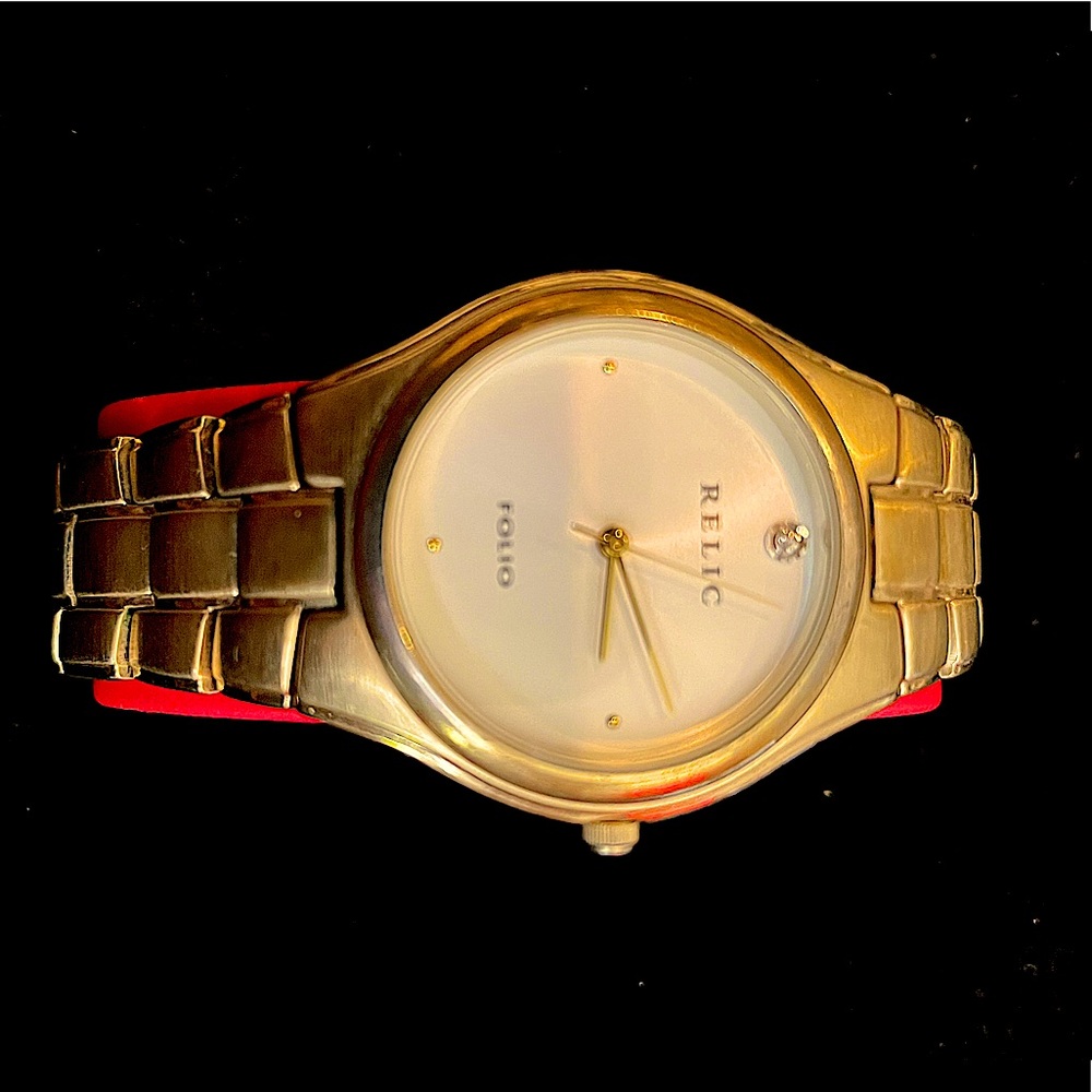 Relic Folio by Fossil Mens or Ladies Gold Tone Zara-77035 Watch